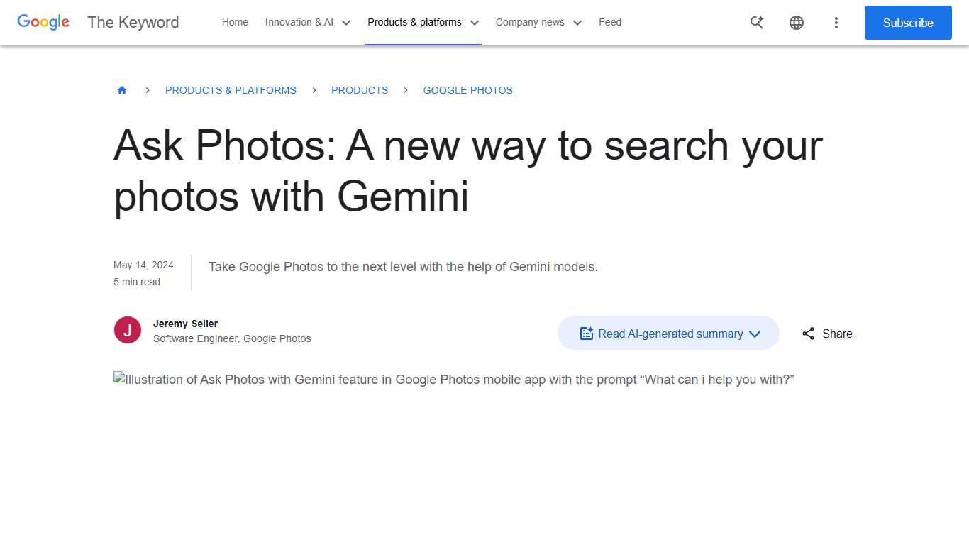 Ask Photos: New AI feature coming to Google Photos